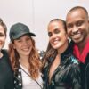 Foto de Thiaguinho com sua atual namorada, Carol Peixinho, e sua ex-mulher, Fernanda Souza, acompanhada de sua namorada.