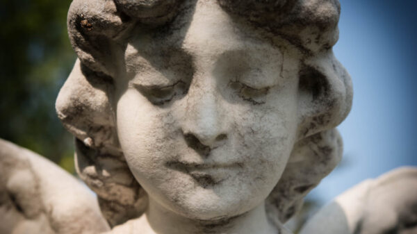 estátua de um anjo da guarda