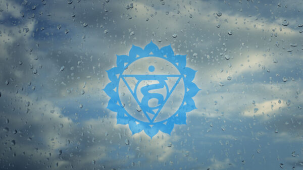 símbolo do chakra vishuddha na cor azul